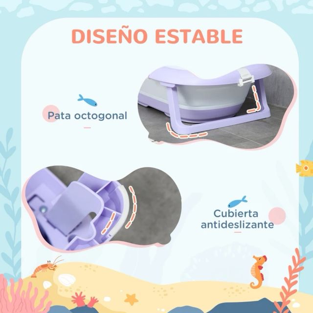 Bañera Bebé Plegable con Cojín Reductor Bebé