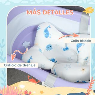 Bañera Bebé Plegable con Cojín Reductor Bebé