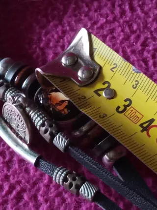 PULSERA DE CUERO, SIMBOLO Y MEDALLA DE SAGITARIO