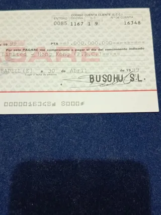 Spagna Assegno Bancario Originale Banco Santander