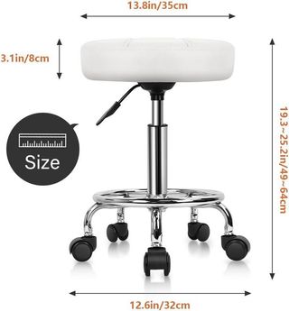 Taburete Giratorio Blanco Ajustable