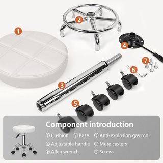 Taburete Giratorio Blanco Ajustable