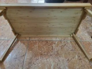 2 Mesitas Auxiliares Madera Bambú