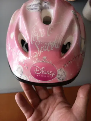 Capacete Bicicleta Disney Rosa Diamantes