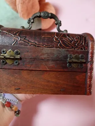 Joyero madera imitación antiguo cofre