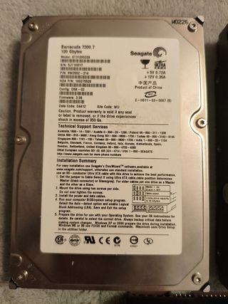 Lote 2 discos duros Seagate Barracuda 120 GB – IDE