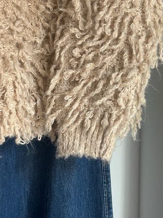 Jersey Zara pelo sintético beige talla xs / s