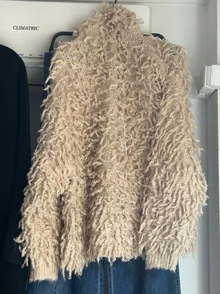 Jersey Zara pelo sintético beige talla xs / s