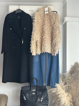 Jersey Zara pelo sintético beige talla xs / s