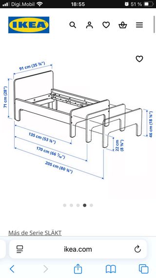 Cama infantil tamaño regulable con somier