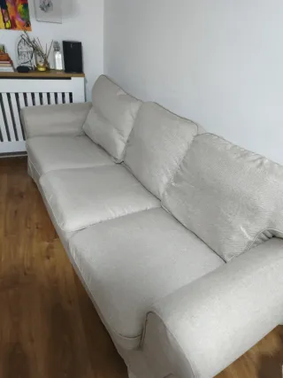 Divano a 3 posti Ikea beige in tessuto