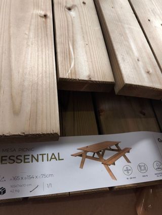 Mesa picnic madera 165x154x75 cm Essential 6-8