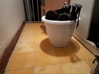 9 macetas de plástico de diferentes tamaños