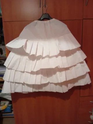 Cancán blanco volantes talla única