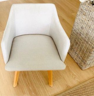 Silla Comedor/Despacho Beige Patas Madera