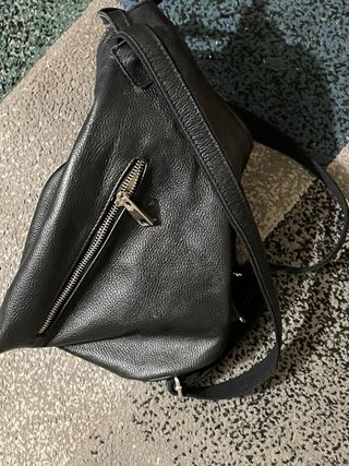 Borsa in pelle nera artigianale