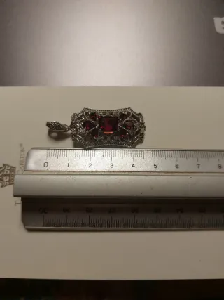 Grande Colgante y pendientes granate Mozambique