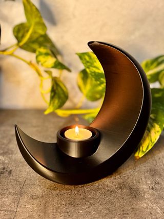 Porta candela e incenso a forma di luna
