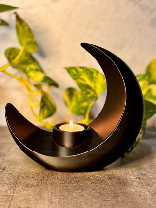 Porta candela e incenso a forma di luna