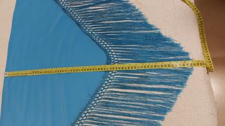 Mantoncillo Flamenca Turquesa con Flecos