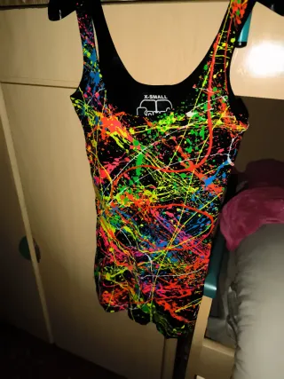 Mini vestido Cyberdog XS Neón brilla en oscuridad✨