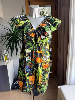 Vestido FarmRio Talla L Estampado Tropical