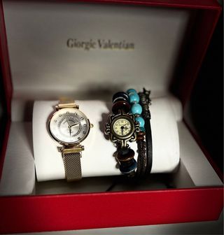 Reloj Giorgio Valentian Mujer Dorado y Turquesa