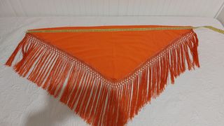 Mantoncillo Flamenca Naranja con Flecos