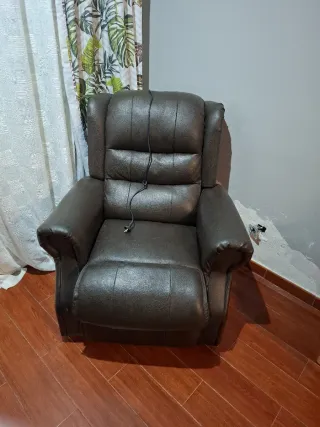 Sillón Elevador Piel Sintética Marrón