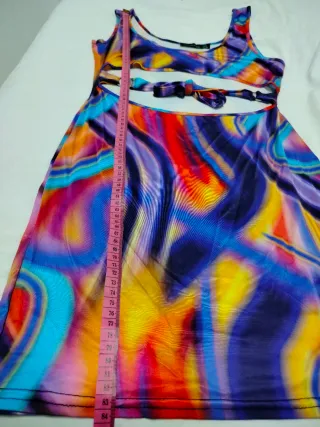 Vestido corto estampado multicolor