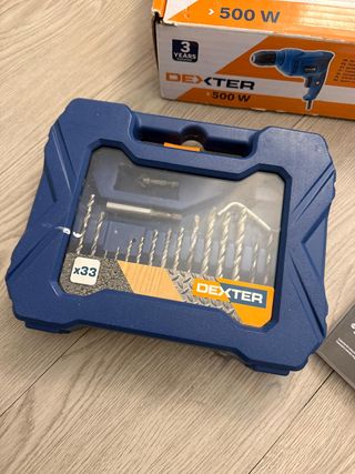 Taladro Dexter 500W + Set Brocas y Puntas