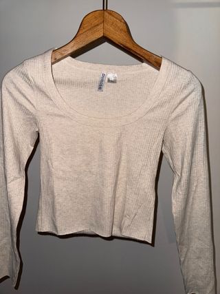 Top H&M manga larga talla S