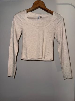 Top H&M manga larga talla S