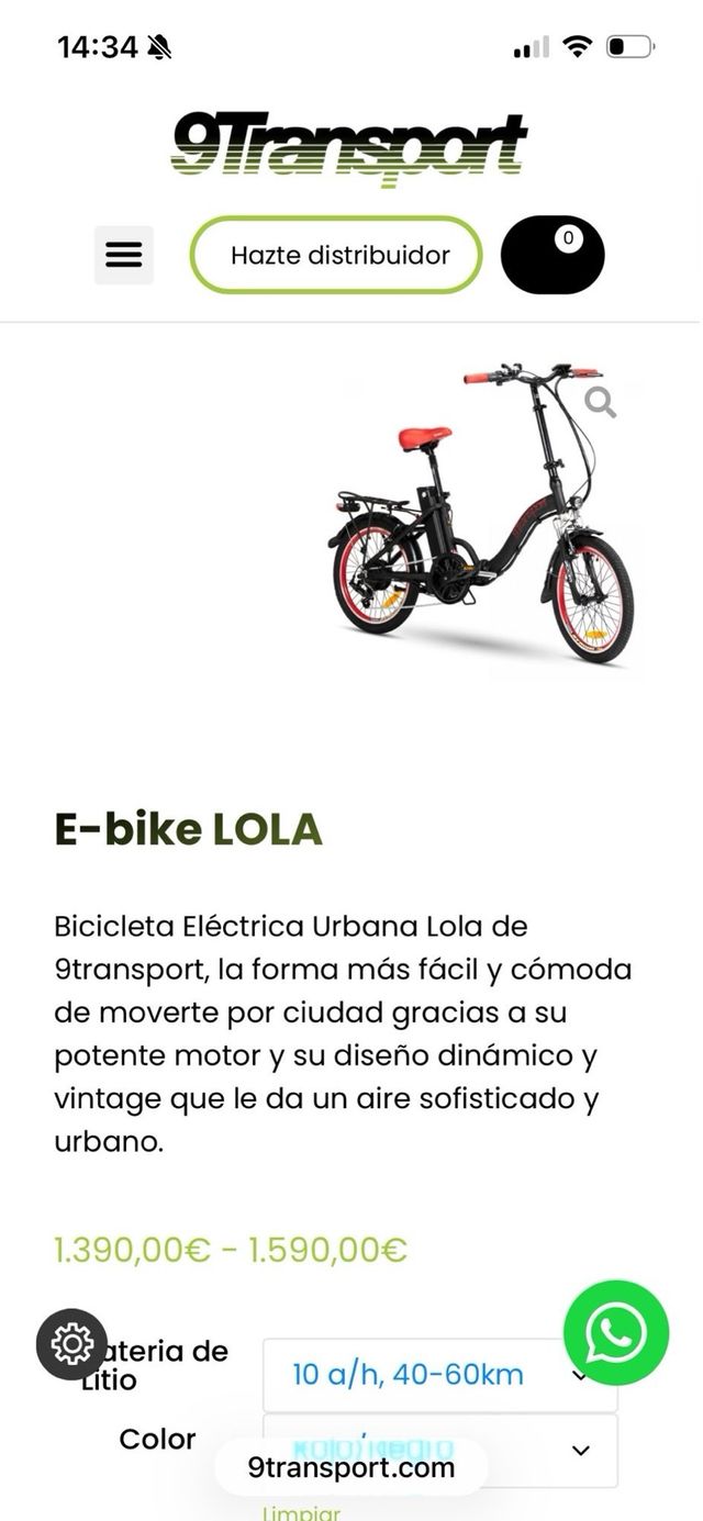 Bicicleta Eléctrica Urbana Plegable