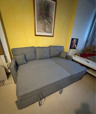 Sofá Cama Gris Tela