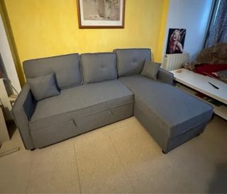 Sofá Cama Gris Tela