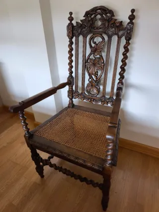 Sillón madera finales siglo XIX