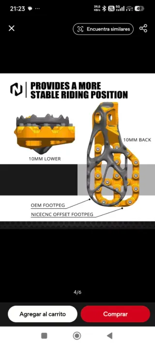 Estriberas retrasadas ktm