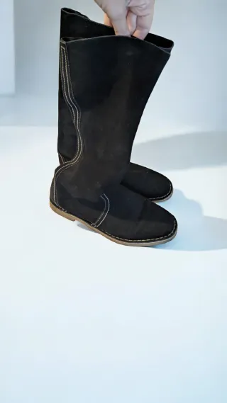 Stivali alti scamosciati Coin neri