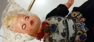 Pareja de muñecos antiguos de recuerdo de Holanda.