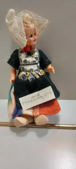 Pareja de muñecos antiguos de recuerdo de Holanda.