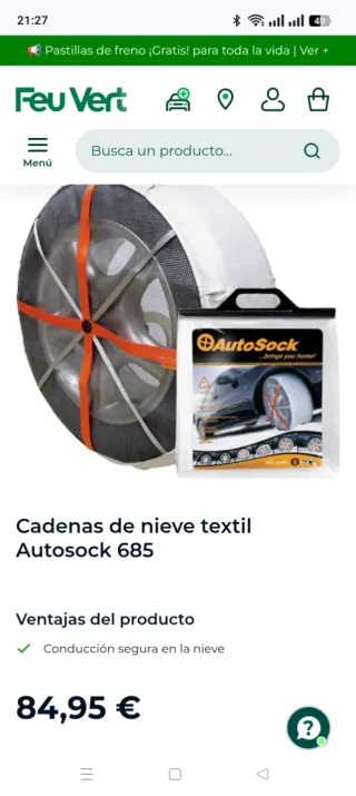 Cadena Textil Autosock High Performance 685