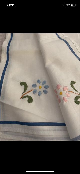 8 Tovaglioli Ricamati 41x41 cm