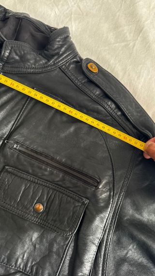 Chaqueta Vintage piel Negra Hombre Mujer M
