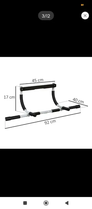 Barra de dominadas para techo