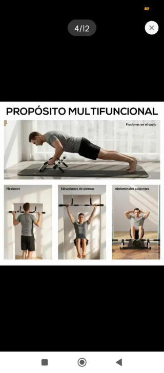 Barra de dominadas para techo