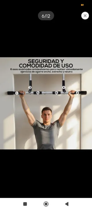 Barra de dominadas para techo