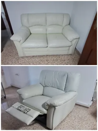 Sofá de piel 2 y 1 plazas (este relax)