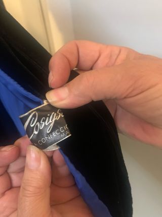 Capa terciopelo negro fiesta azul