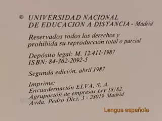 LENGUA ESPAÑOLA. UNED